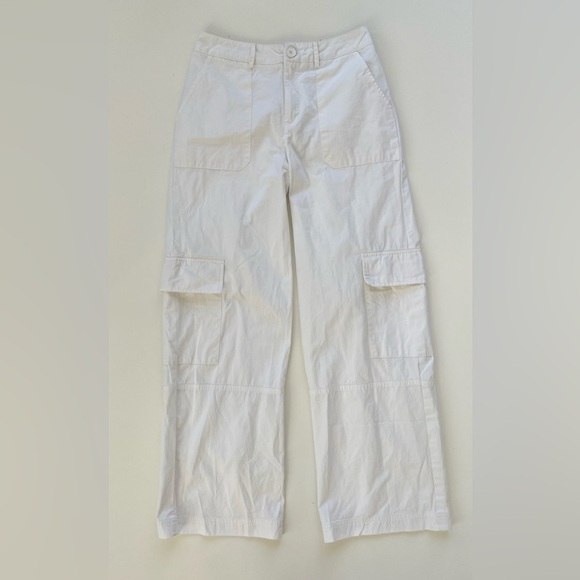Princess Polly White Cargo Pants Straight Leg Size 2 - Picture 1 of 10